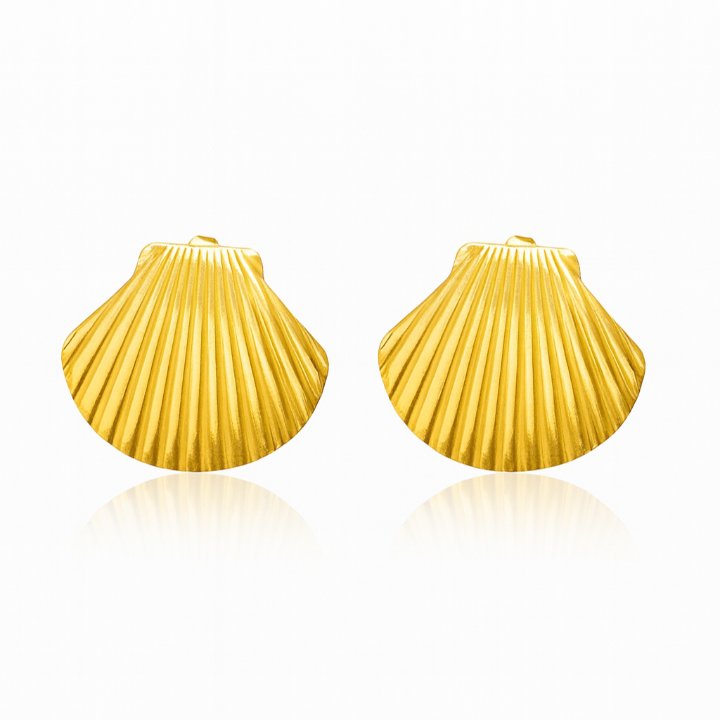 Fluted Seashell Earrings