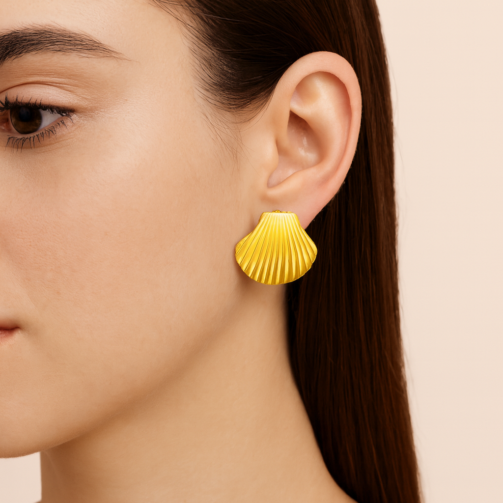 Fluted Seashell Earrings