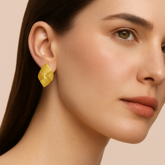 Golden Weave Studs Earrings