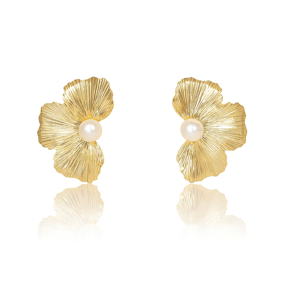 Sculpted Gold Heart Earrings
