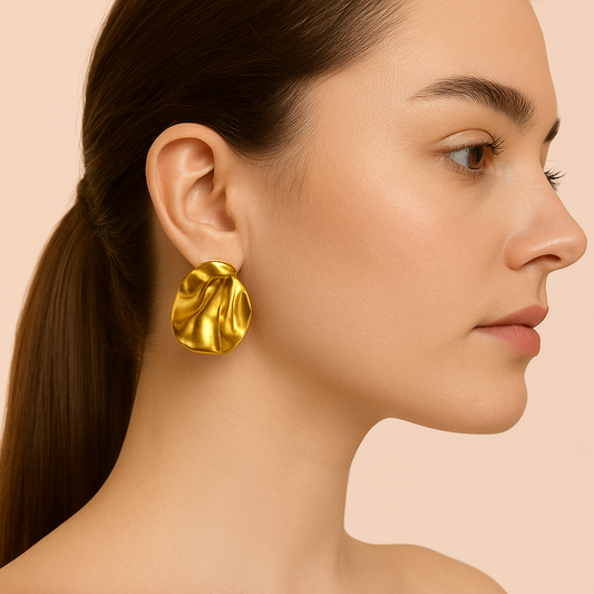Golden Crumple Earrings