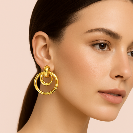Linked Luster Hoops Earrings