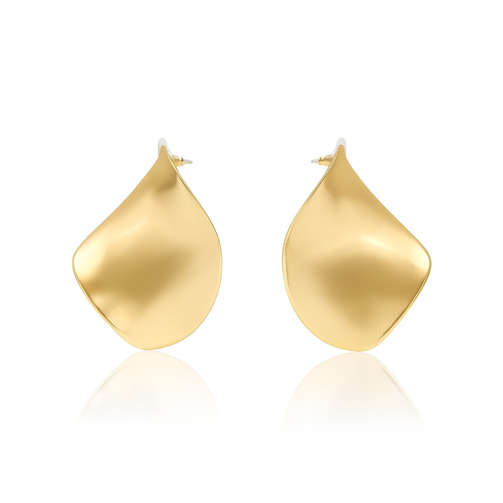 Abstract Gold Studs Earrings