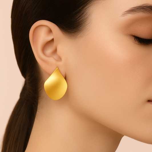 Abstract Gold Studs Earrings