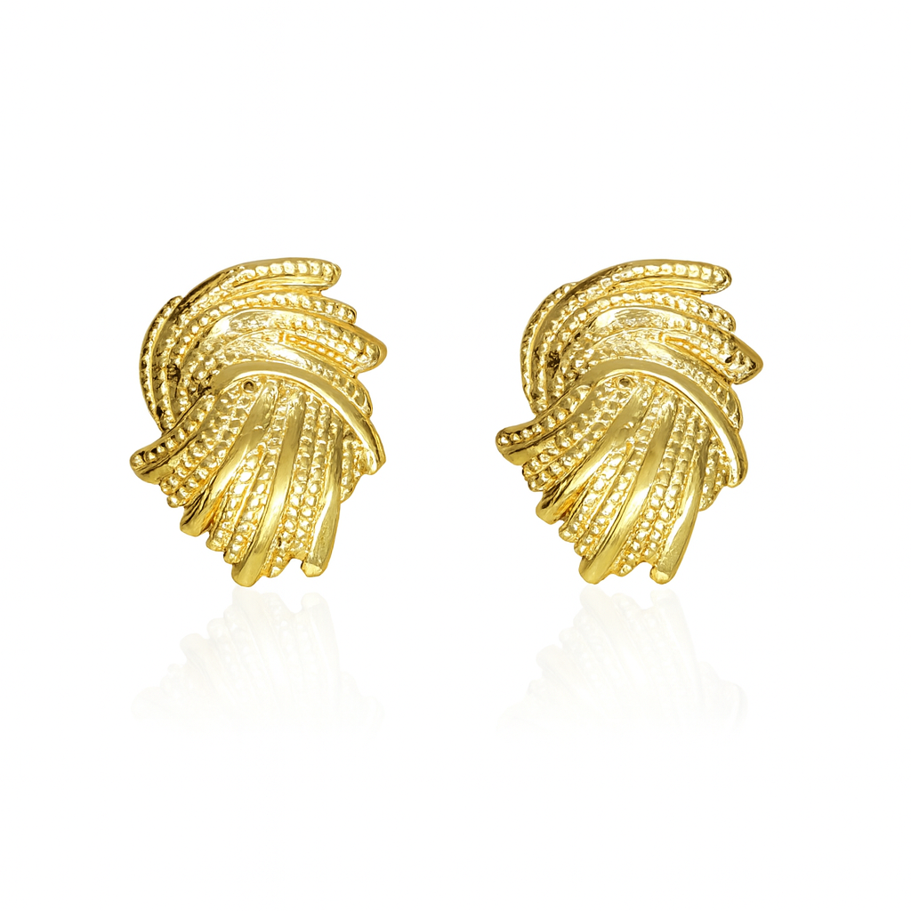 Woven Gold Studs Earrings
