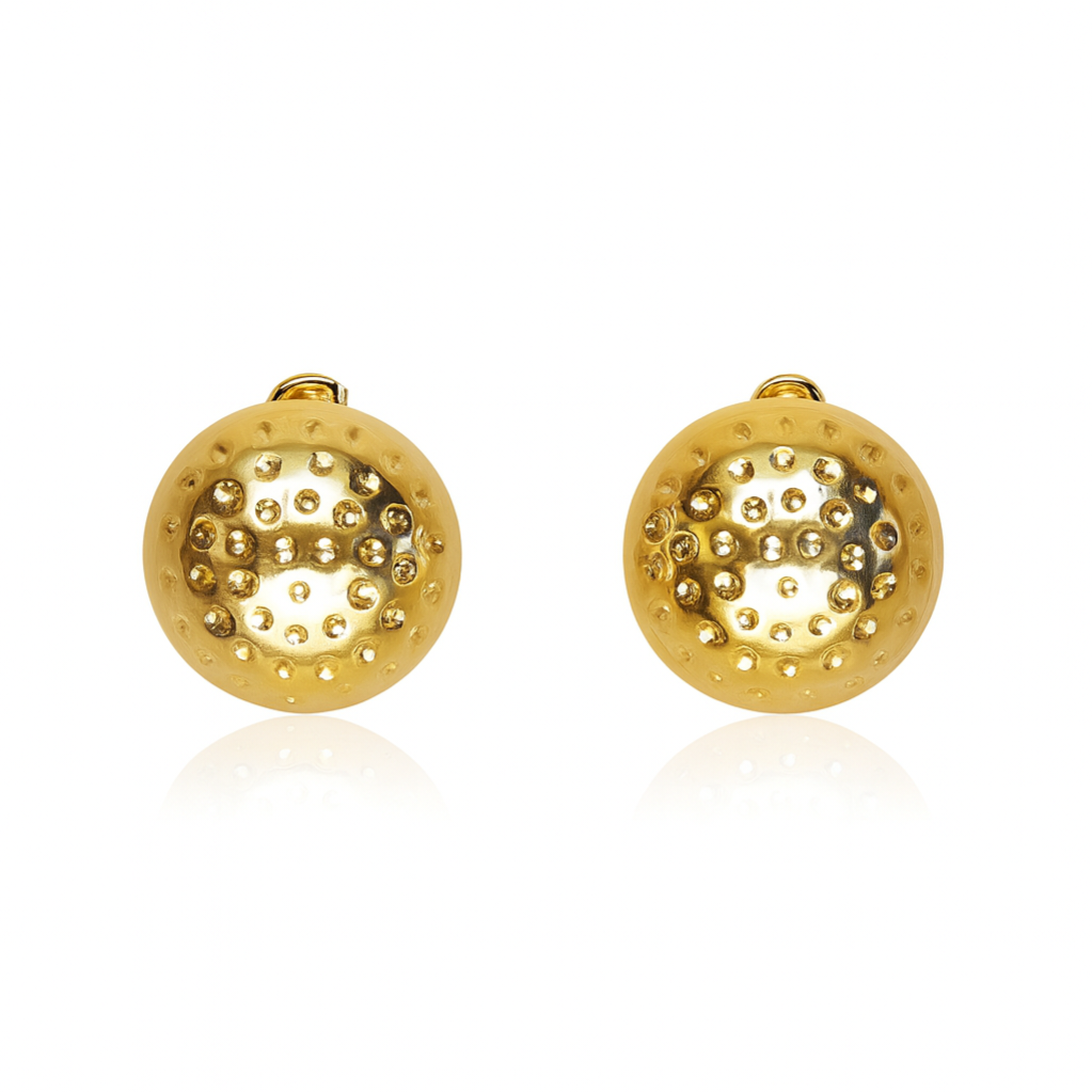 Gold Orb Studs Earrings