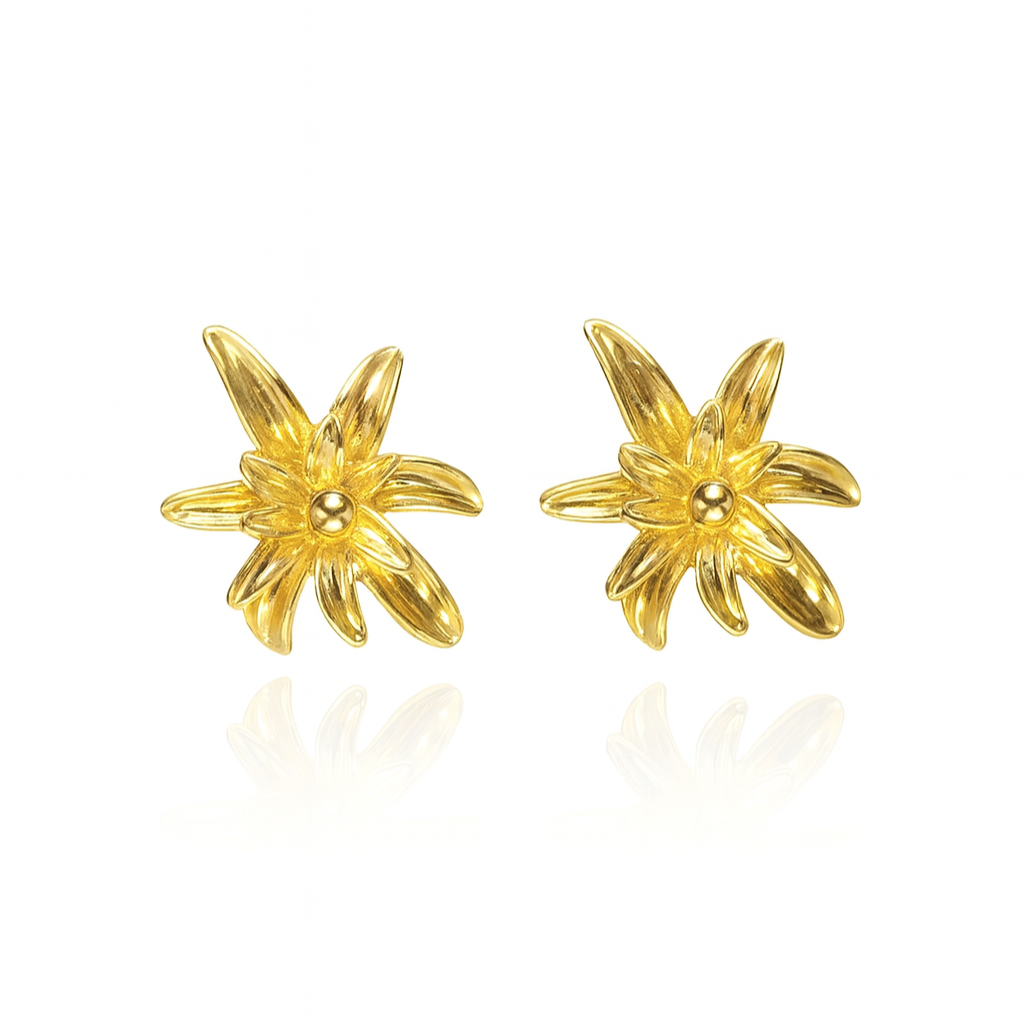 Golden Blossom Studs Earrings