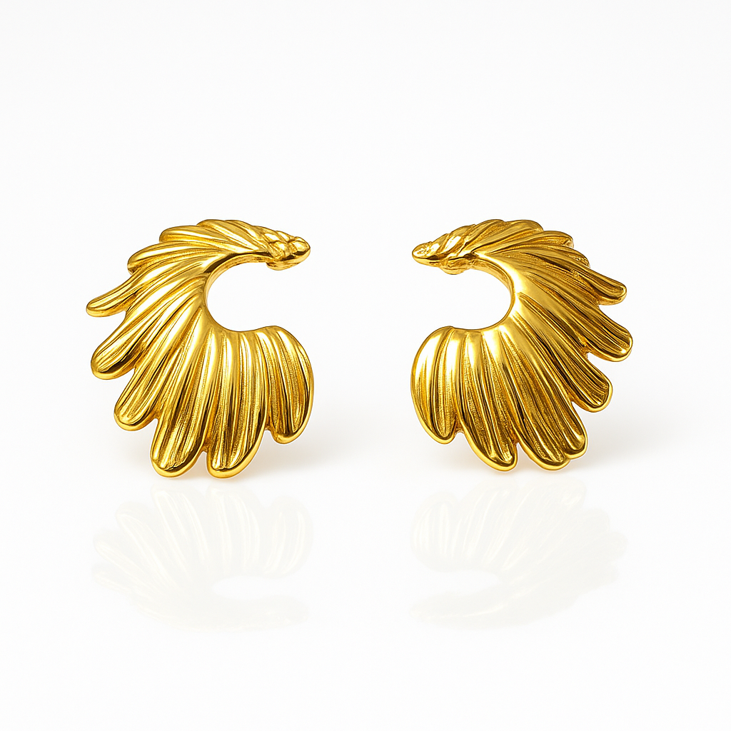 Sculptural Wave Studs Earrings