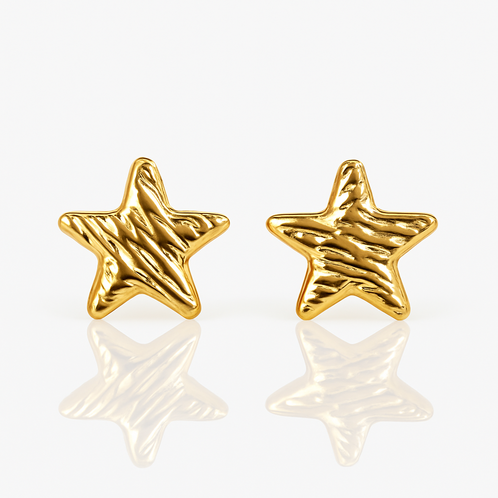 Golden Star Studs Earrings