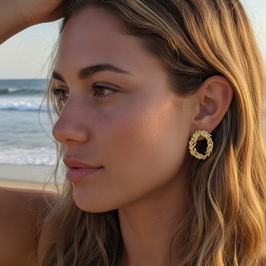Gilded Vine Studs Earrings