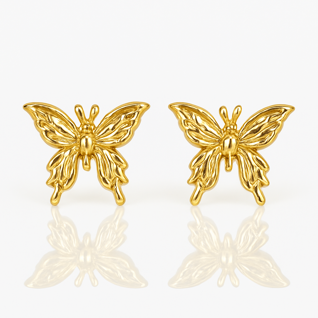 Golden Butterfly Studs Earrings