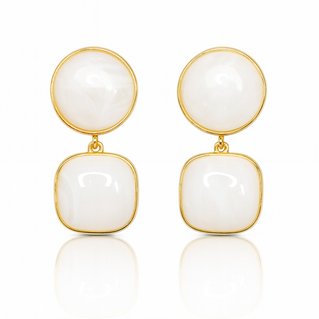 Golden Duo Drops Earrings