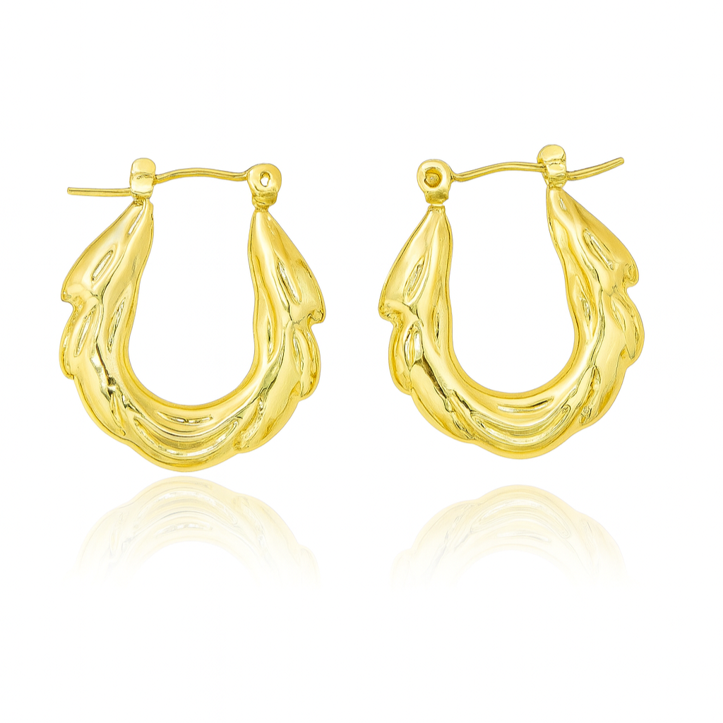 Sculptural Wave Hoops Earrings