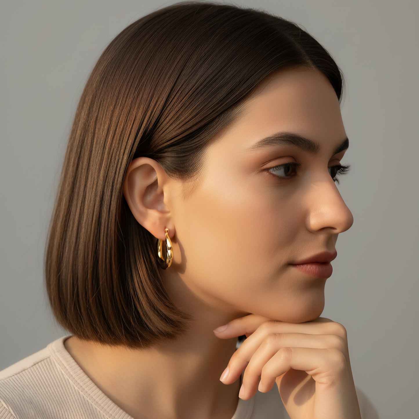 Sculptural Wave Hoops Earrings