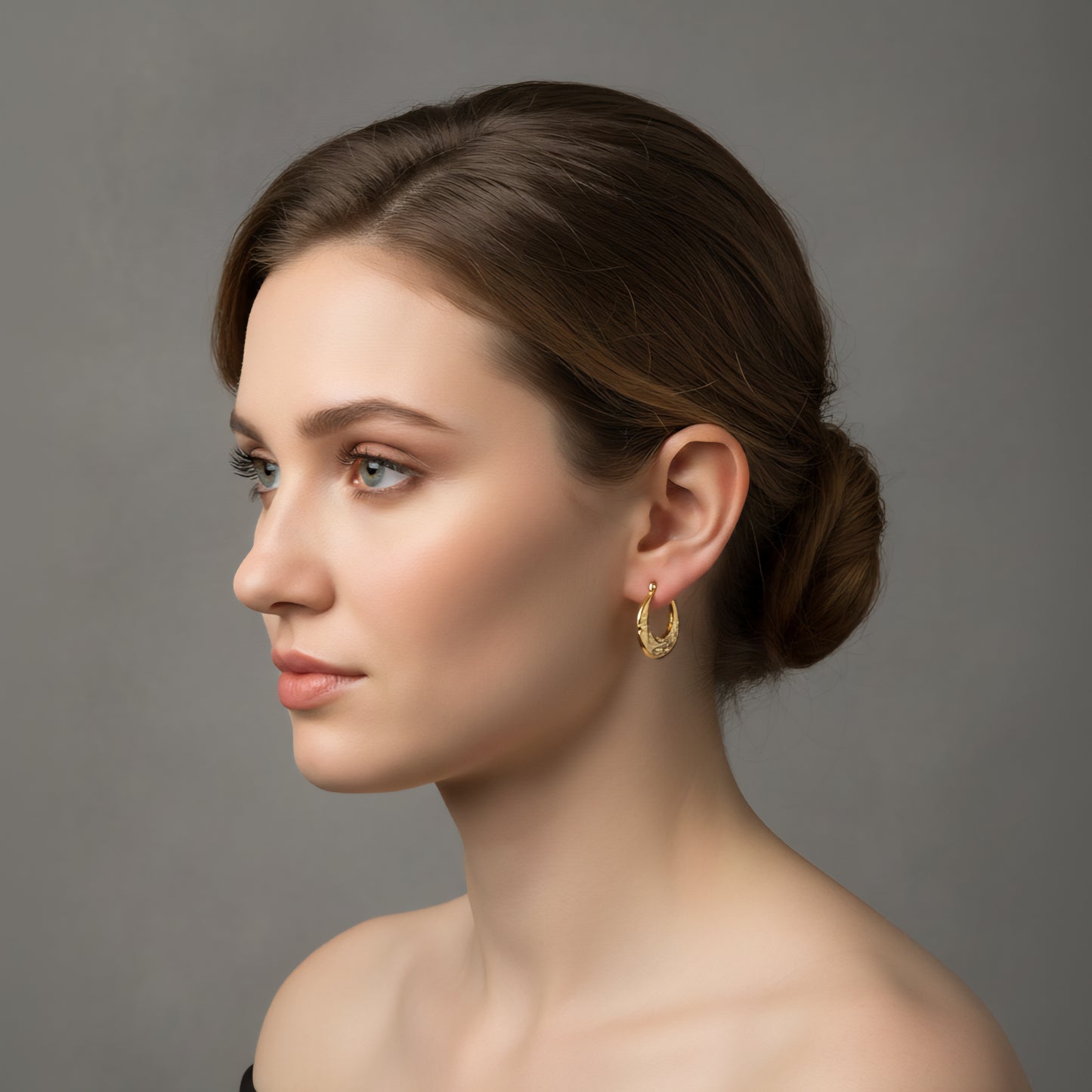 Golden Engraved Earrings