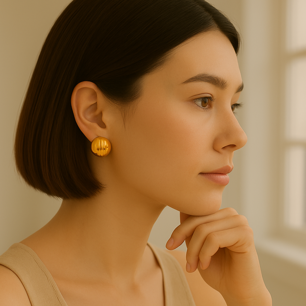Organic Golden Studs Earrings