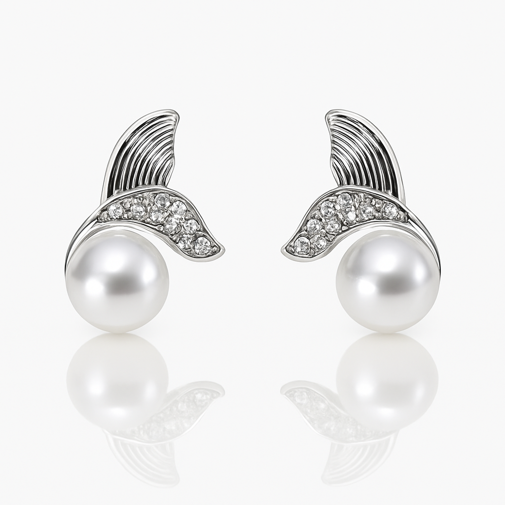 Ocean Wave Pearl Earrings