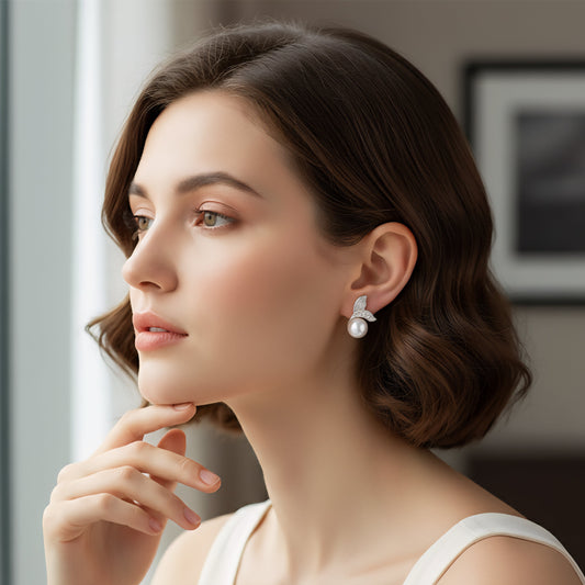 Ocean Wave Pearl Earrings