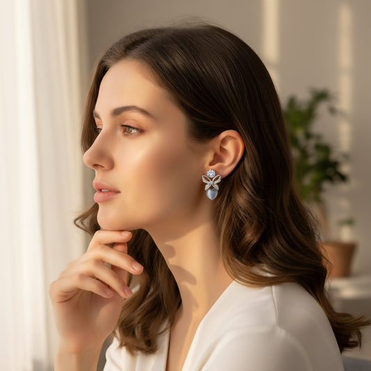 Moonstone Love Earrings