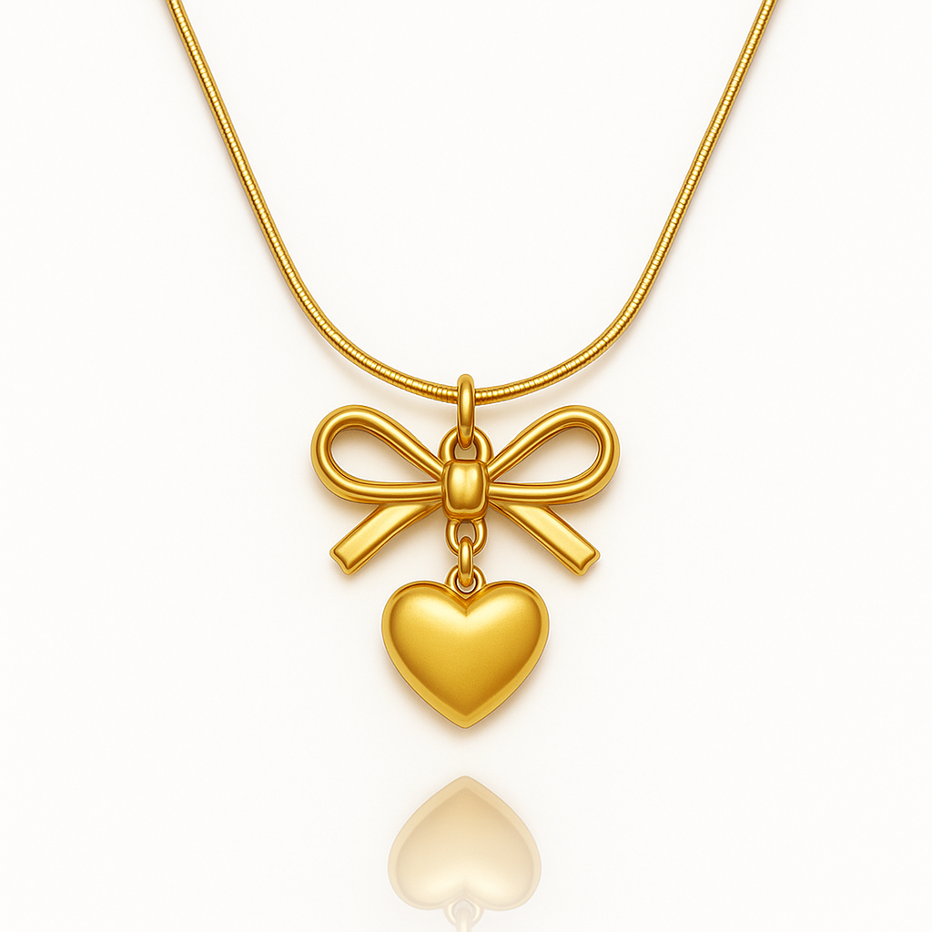 Charm Bow Heart Necklace