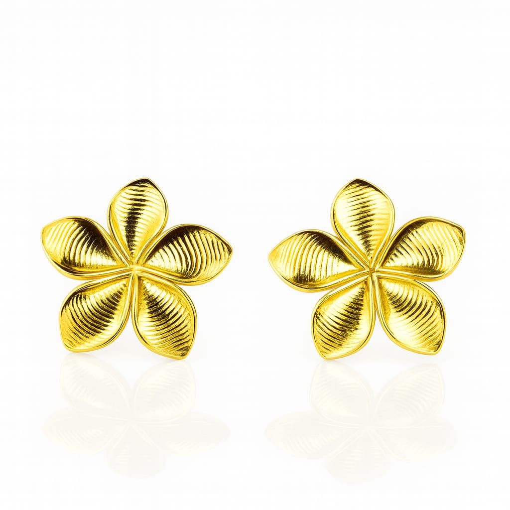 Golden Plumeria Earrings