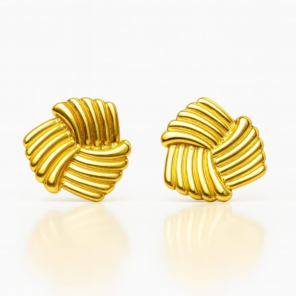 Golden Basketweave Earrings