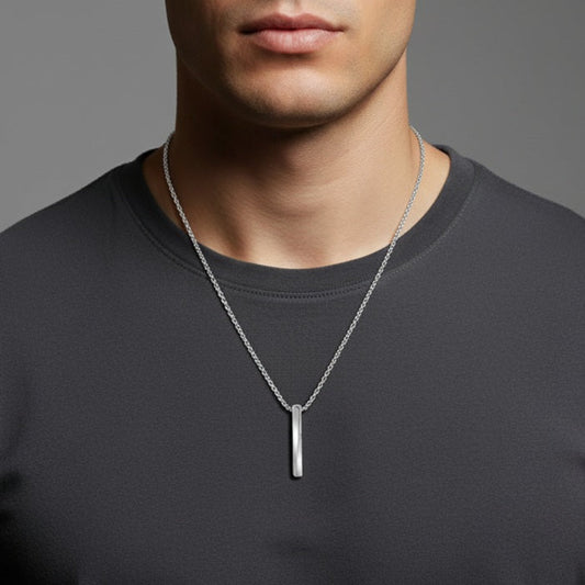 Silver Pillar Minimalist Necklace
