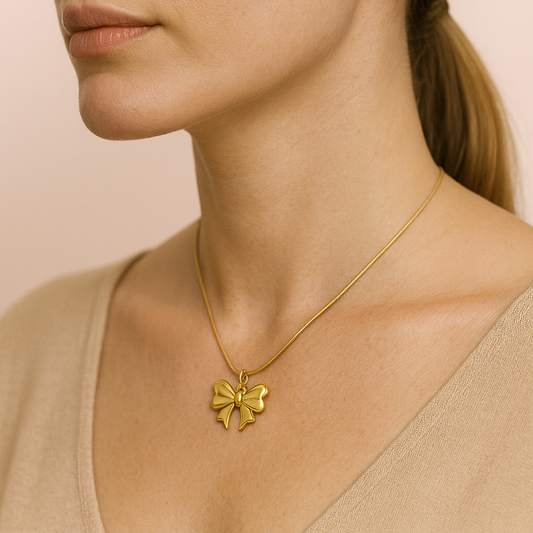 Golden Bow Necklace