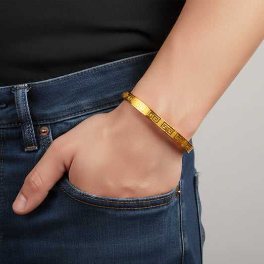 Men’s Golden Greek Key Bracelet