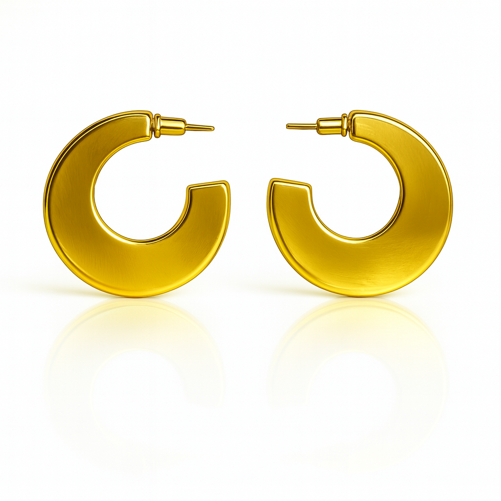 Brushed C-Hoops Earrings