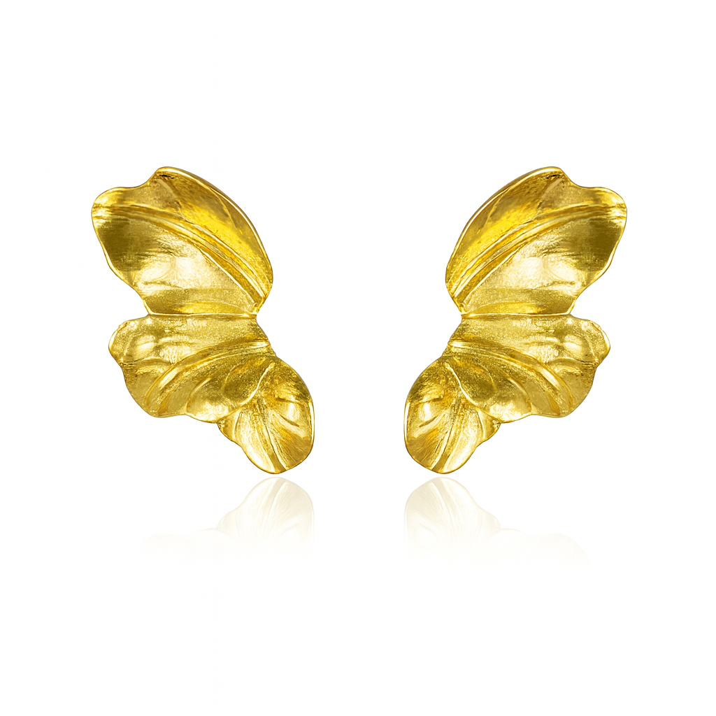 Golden Butterfly Wing Studs Earrings