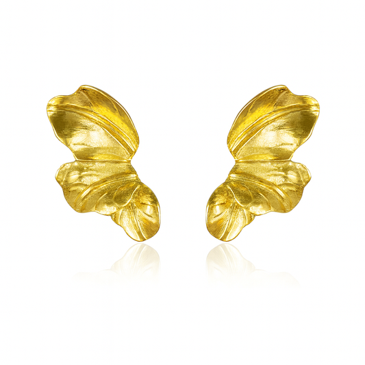 Golden Butterfly Wing Studs Earrings
