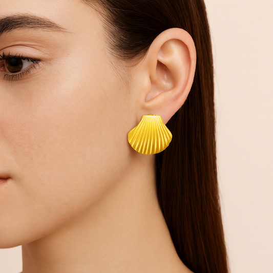 Fluted Seashell Earrings