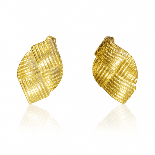 Golden Weave Studs Earrings