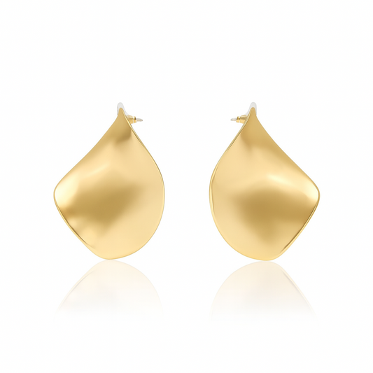 Abstract Gold Studs Earrings