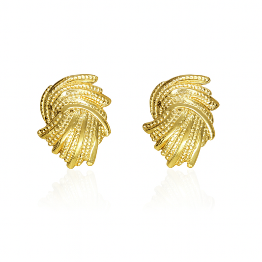Woven Gold Studs Earrings