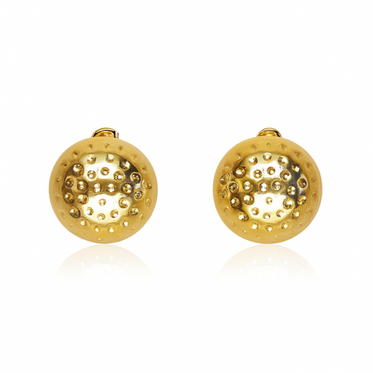 Gold Orb Studs Earrings