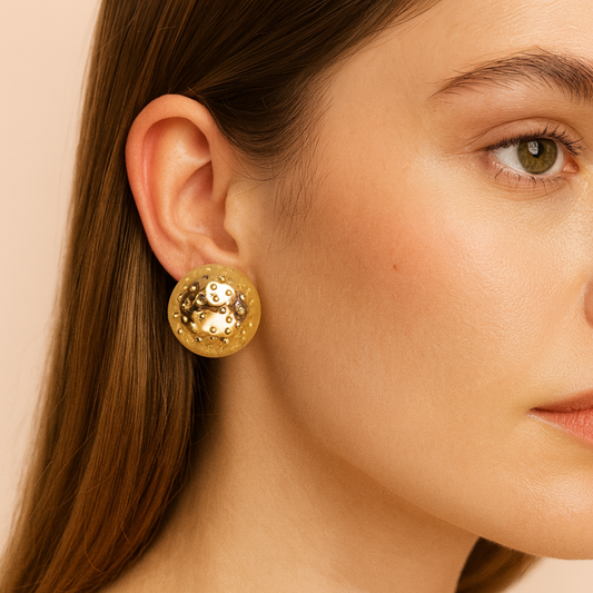 Gold Orb Studs Earrings