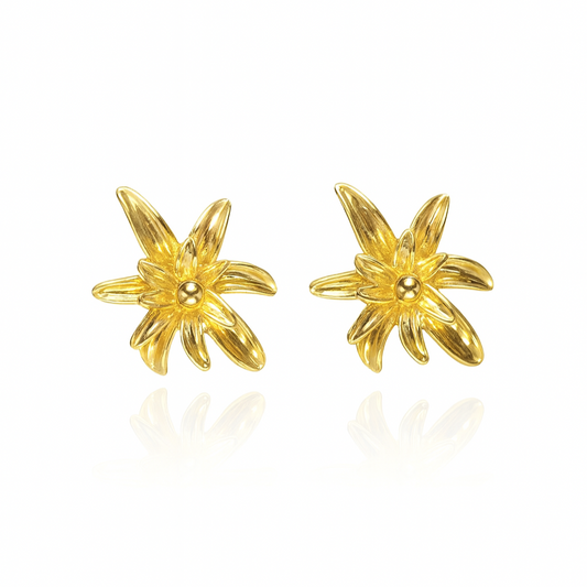 Golden Blossom Studs Earrings