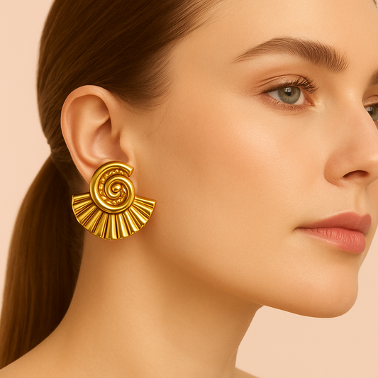 Golden Conch Earrings
