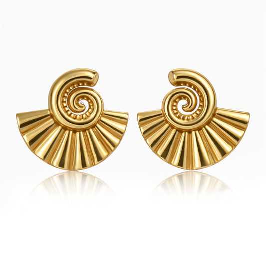 Golden Conch Earrings