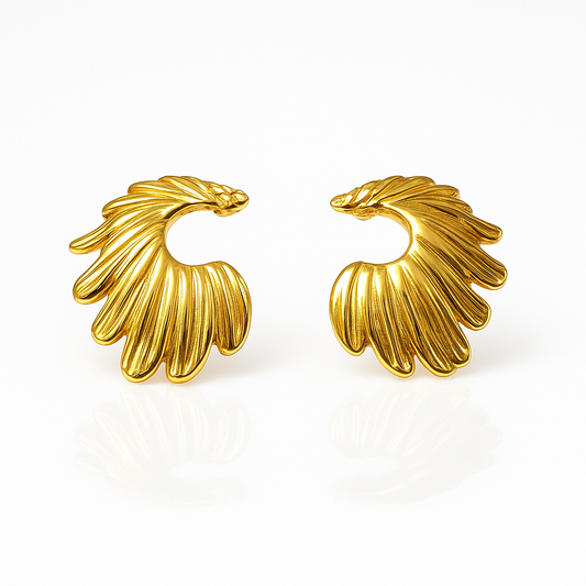 Sculptural Wave Studs Earrings