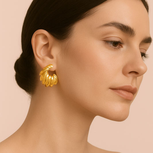 Sculptural Wave Studs Earrings