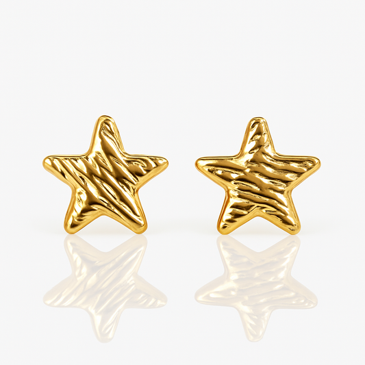 Golden Star Studs Earrings