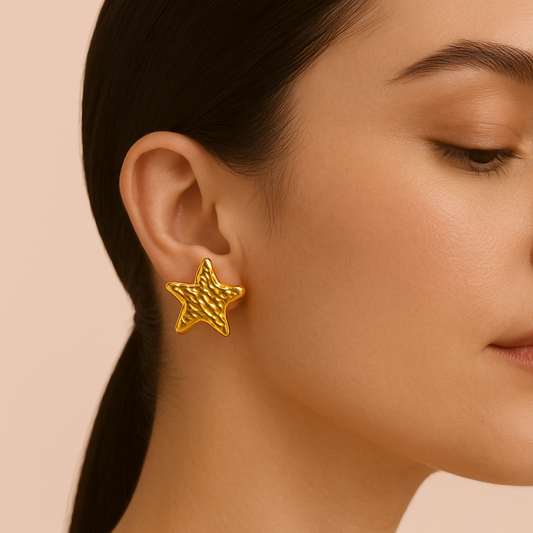 Golden Star Studs Earrings