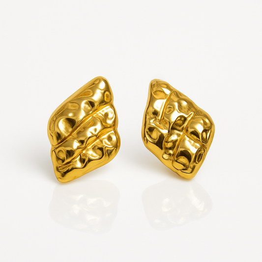 Molten Gold Studs Earrings