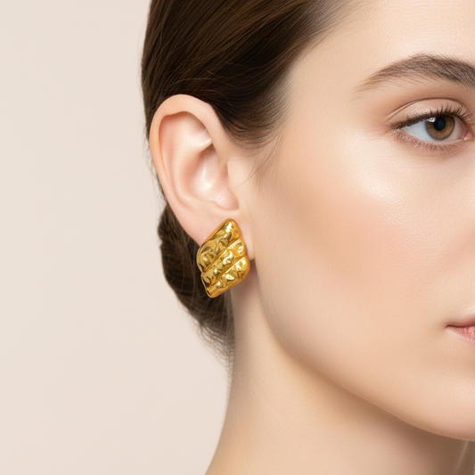 Molten Gold Studs Earrings