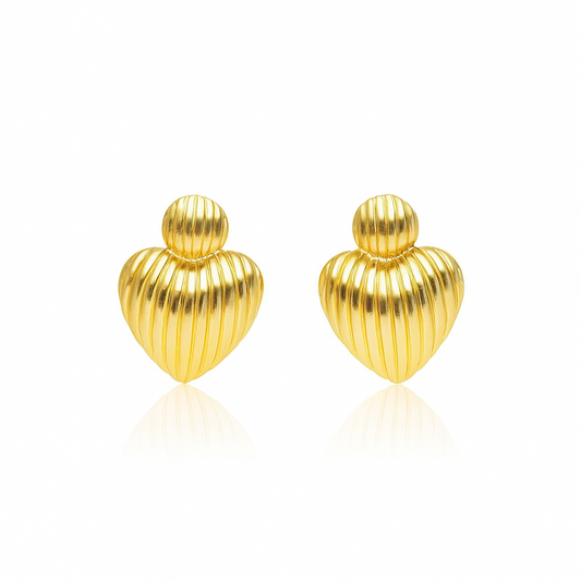 Fluted Heart Earrings