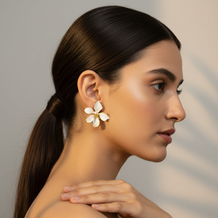 Ivory Blossom Earrings Earrings