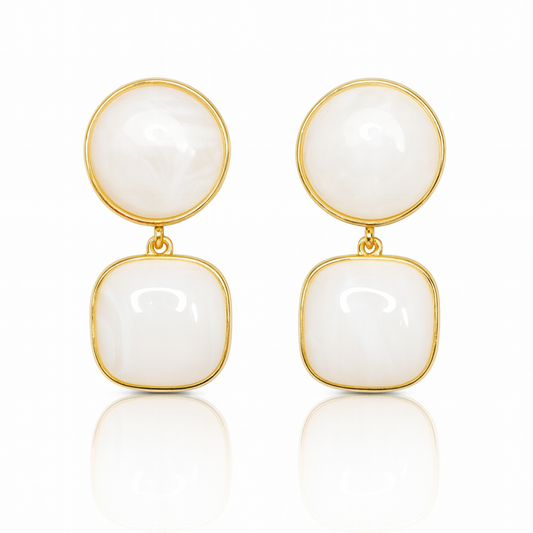 Golden Duo Drops Earrings
